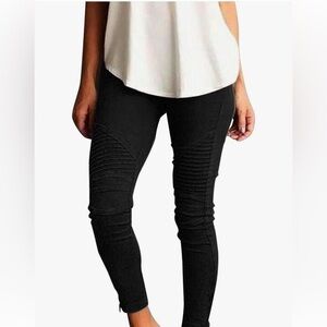 Kut from the Kloth•Mid Rise Black Moto Pants